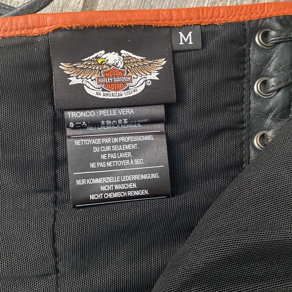 Genuine Vintage HARLEY DAVIDSON Leather Halter Vest M - Picture 3 of 11